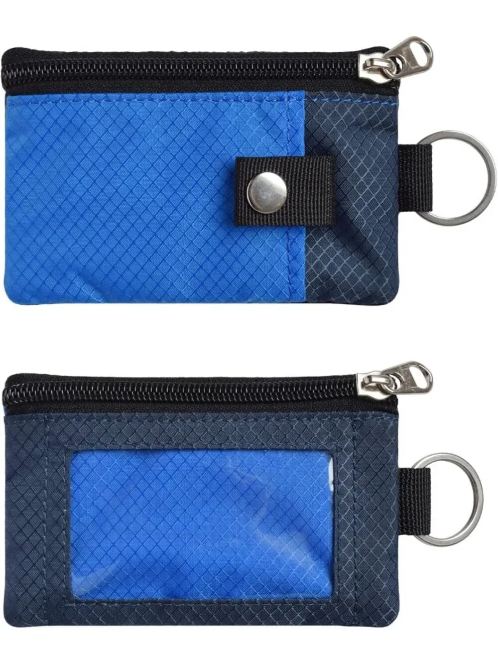 Minimalist RFID Blocking Wallet with ID Window, Water-Resistant Zip Case for